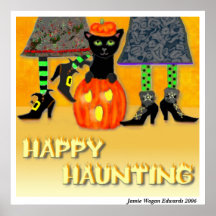 Affiche de chat de sorcière de Halloween