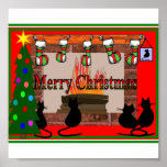 Affiche de chats de Noël, adorable