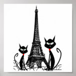 affiche de chats de Tour Eiffel
