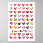 Affiche de coeurs d'amour de Valentine