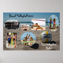 Affiche de collage de photo de plage de VolleyChic