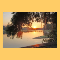 Affiche de coucher du soleil de rivière -- Variati affiches