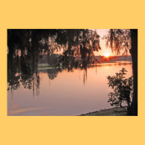 Affiche de coucher du soleil de rivière -- Variati affiches