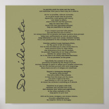 Affiche de desiderata - changez la couleur d'arriè