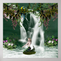 Affiche de douche de sirène