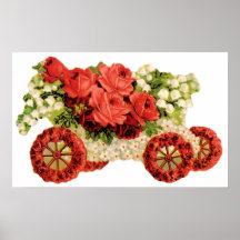 Affiche de fantaisie de chariot de fleur