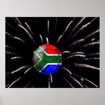 Affiche de feux d'artifice de drapeau de ballon de