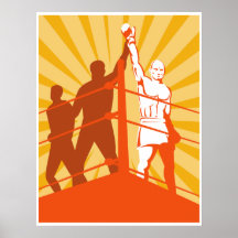 affiche de gain de championnat de combattant de bo