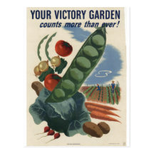 Affiche de jardin de victoire, guerre mondiale 2 1 carte postale