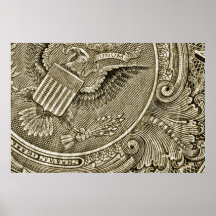 Affiche de macro de billet d'un dollar