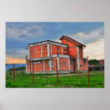 Affiche de maison de brique
