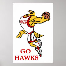 Affiche de mascotte de basket-ball de Rogers GHawk