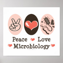 Affiche de microbiologie d'amour de paix