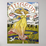 Affiche de Nouveau d'art de "Jugend" de grue de Wa