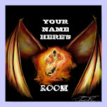 Affiche de porte personnalisée par lumière du feu affiches