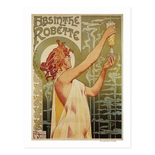 Affiche de publicité d'absinthe de Robette Carte Postale
