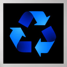 Affiche de réutilisation bleue de symbole
