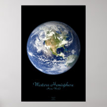 Affiche de satellite d'hémisphère de l'ouest