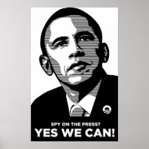 Affiche de scandale de presse d'espion d'Obama