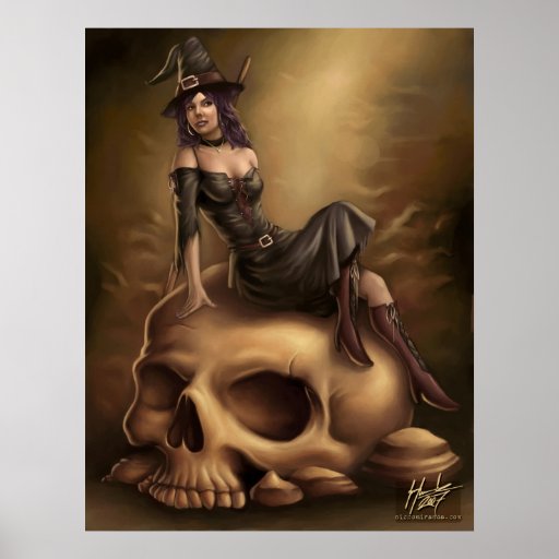 Affiche de sorcière de Halloween