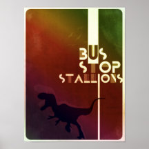 Affiche de T-Rex d'arrêt d'autobus