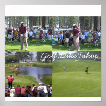 Affiche de Tahoe de golf "jouant au golf dans la c