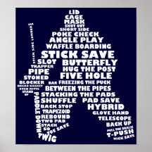 Affiche de typographie de gardien de but d'hockey