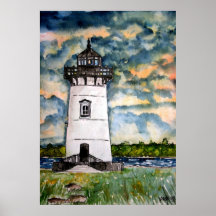 Affiche de vignoble de Marthas de phare d'Edgartow