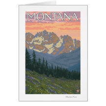 Affiche de voyage de FlowersMontanaVintage de ress Carte