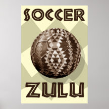 Affiche de zoulou du football grande pour des fans