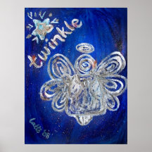 Affiche d'impression d'art d'ange de scintillement