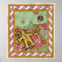 Affiche d'impression d'art de biscuits de Noël
