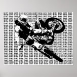 Affiche d'impression de motocross de vélo de salet
