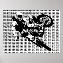 Affiche d'impression de motocross de vélo de salet