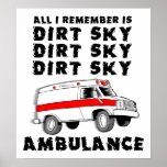 Affiche drôle de vélo de motocross d'ambulance de 
