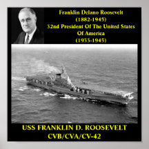 AFFICHE D'USS FRANKLIN D. ROOSEVELT CVB/CVA/CV-42