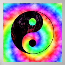 Affiche en spirale de Yin Yang d'arc-en-ciel
