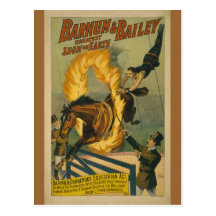 Affiche flamboyante de cirque de cheval carte postale