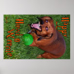 Affiche folle de chien de Halloween