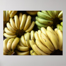 Affiche fraîche organique de cuisine de bananes