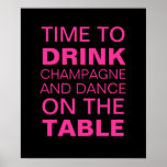 Affiche fuchsia de partie de Champagne