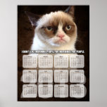 Affiche grincheuse de calendrier de chat