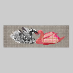 Affiche grise d'art d'amour élégant de cygnes affiches
