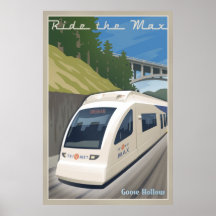 Affiche légère maximum vintage de voyage de rail