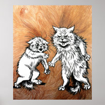Affiche magique vintage d'art de chats de Louis Wa