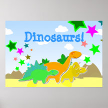Affiche mignonne d'amis de dinosaures de bande des