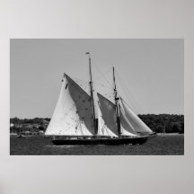 Affiche noire et blanche de Bluenose II