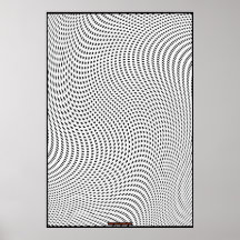 Affiche noire et blanche de mur d'illusion optique