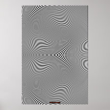 Affiche noire et blanche de mur d'illusion optique