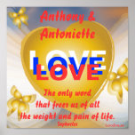 Affiche-Personnaliser d'amour d'amour d'amour